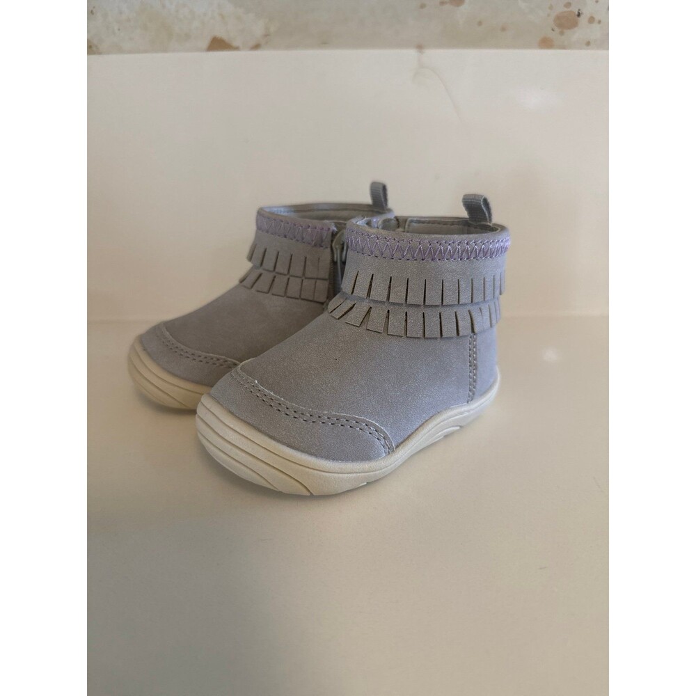 STRIDE RITE 360 BIANCA baby Girls Gray/periwinkle  Fringe Boots